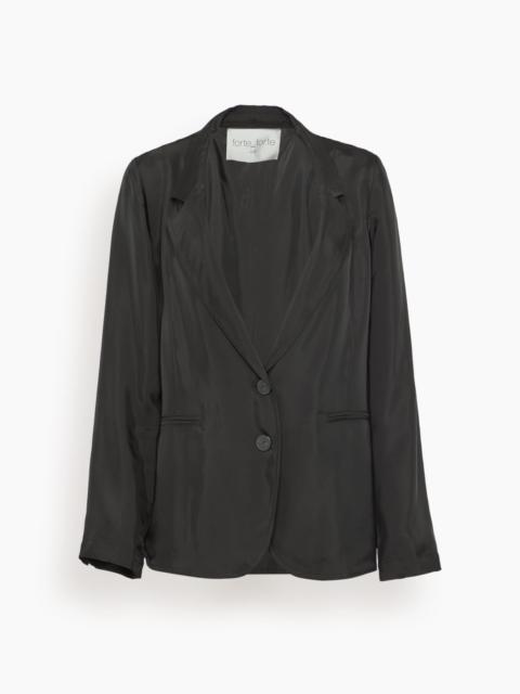 forte_forte Chic Twill Jacket in Noir
