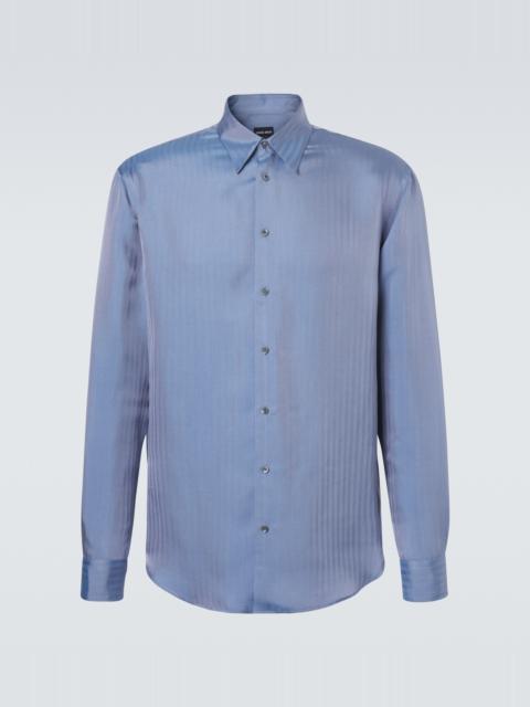 GIORGIO ARMANI Chevron silk jacquard shirt