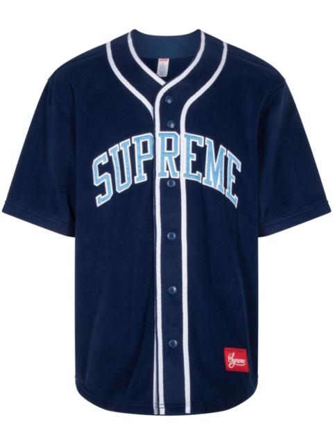Supreme Supreme Ultrasuede Mesh Baseball Jersey 'Navy