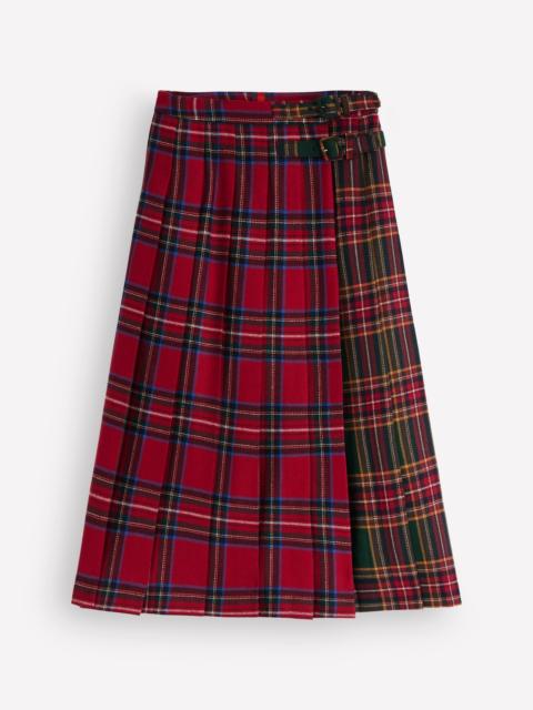 BODEN Pleated Midi Kilt-Hotch Check