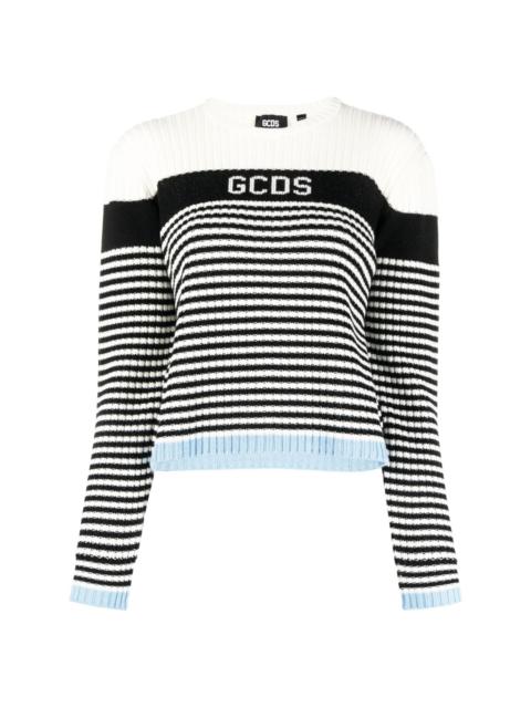 jacquard-logo striped jumper