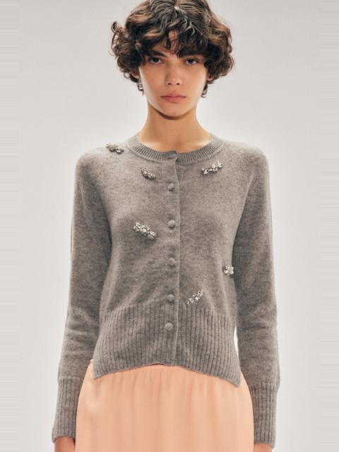 Simone Rocha Turbo Embellished Relaxed Cashmere Cardigan