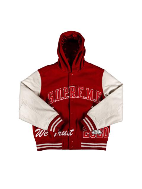 Supreme King Hooded Varsity Jacket 'Red'