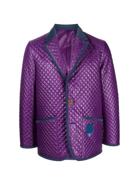 quilted single-breasted blazer