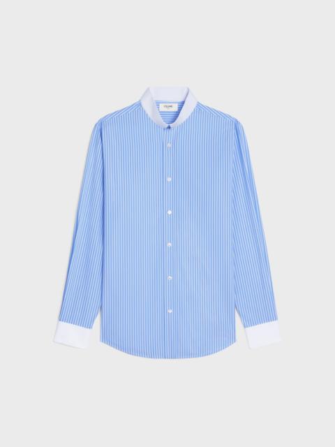loose shirt with inverted collar in striped cotton
