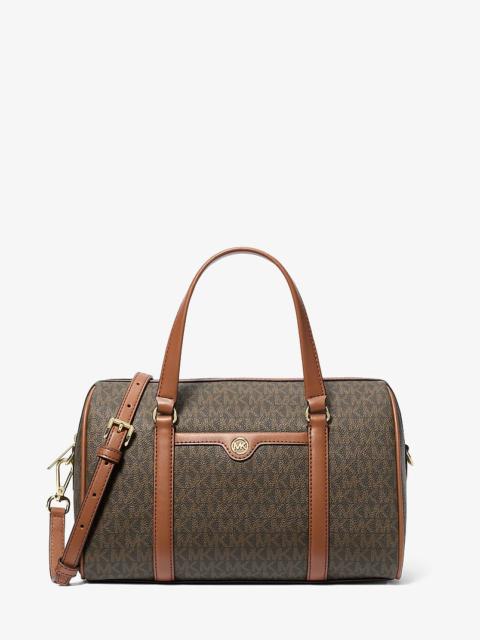 MICHAEL KORS Jet Set Travel Medium Signature Logo Duffel Crossbody Bag