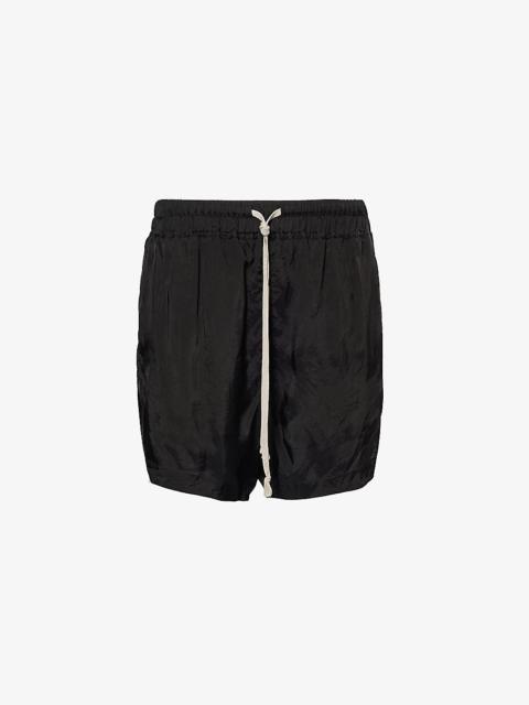 Slip-pocket notched-hem woven shorts