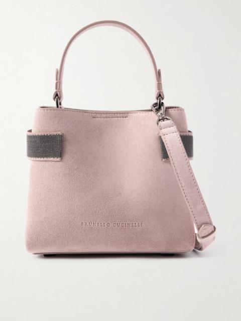 Brunello Cucinelli Bead-detailed Suede Shoulder Bag