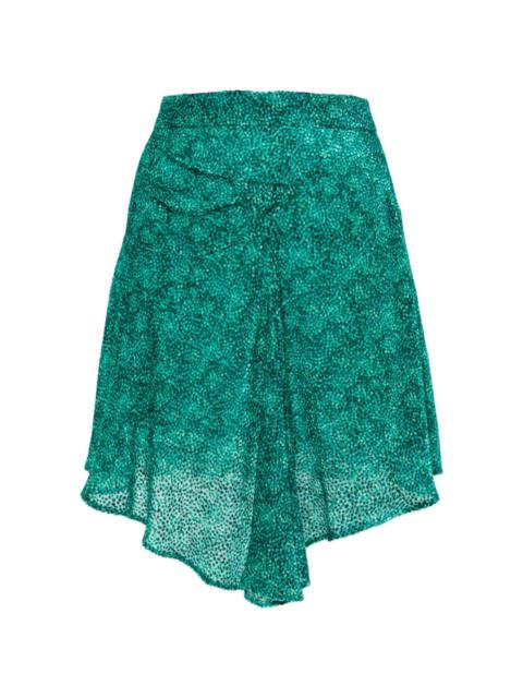 Isabel Marant Selena velvet asymmetric skirt