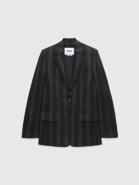 Lurex pinstripe tailored jacket