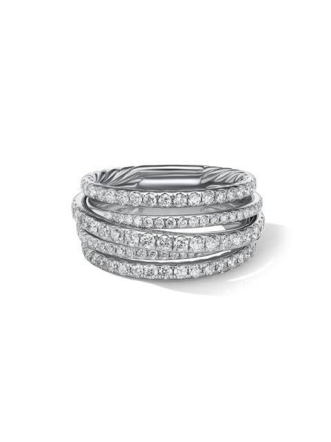 DAVID YURMAN Women's Pavé Crossover Ring in 18K White Gold - Diamond