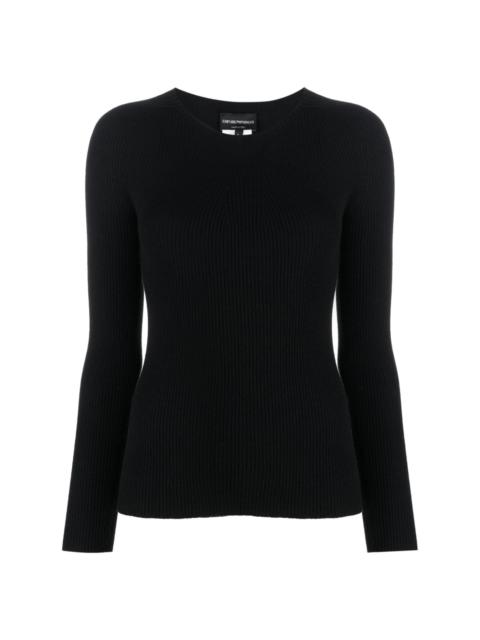 seamless ribbed-knit jumper