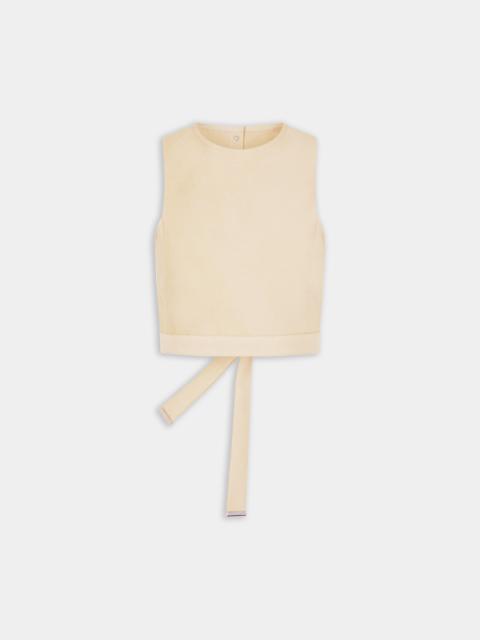 rabanne OCHRE CROP TOP IN VISCOSE TWILL