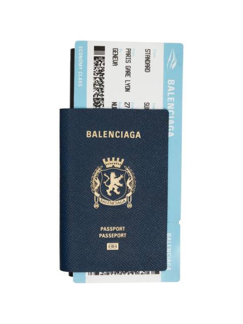 BALENCIAGA Blue Passport Long 1 Ticket Wallet