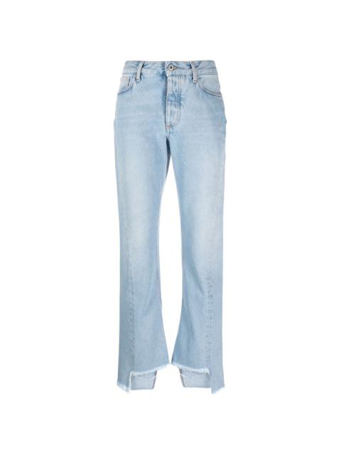 Off-White frayed-edge straight-leg jeans