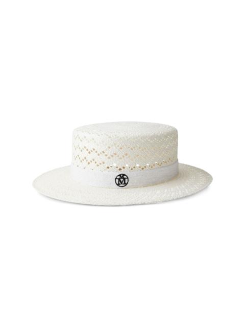 MAISON MICHEL interwoven design straw fedora