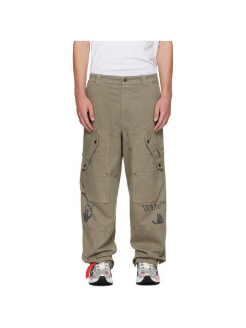 Off-White Khaki Swimming Logo Carpenter Cargo Pants