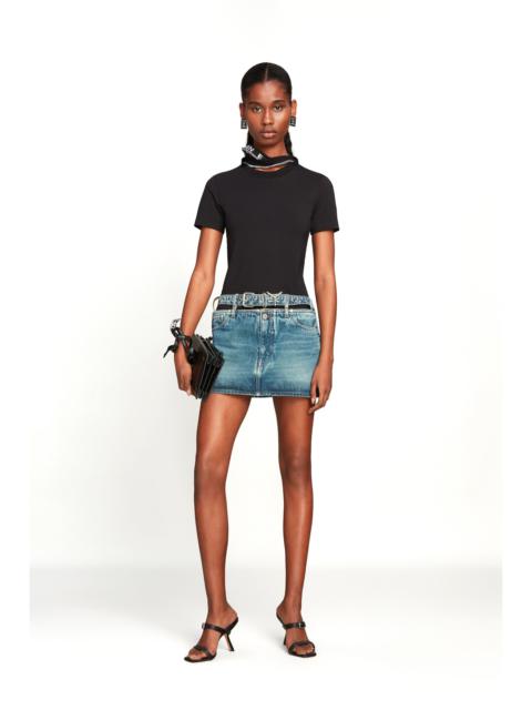 Evergreen Y Belt Denim Mini Skirt