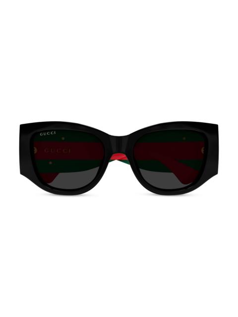 GUCCI Women's New Pop Web 55MM Square Sunglasses - Red Green Black