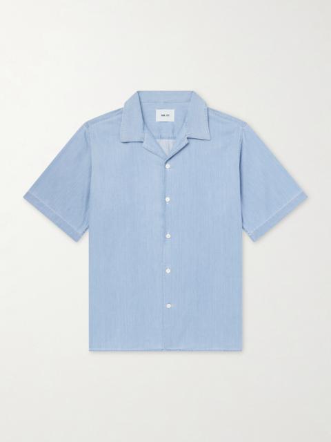 NN07 Julio SS 5765 Camp-Collar Cotton Chambray Shirt