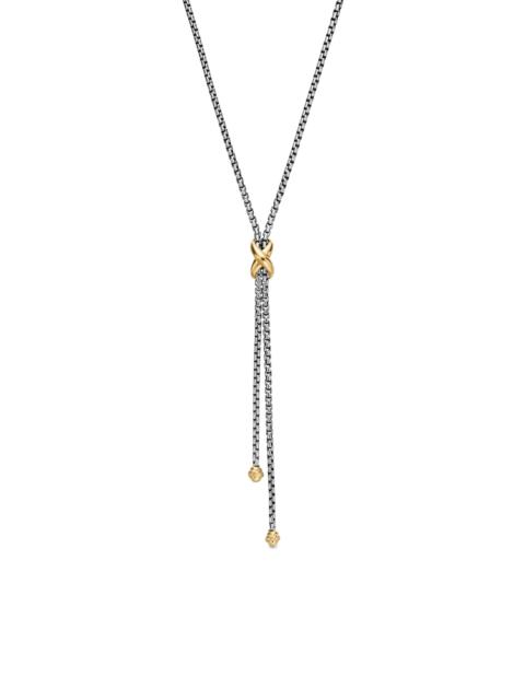 DAVID YURMAN Women's Petite X Lariat Necklace in Sterling Silver with 18K Yellow Gold - Silver
