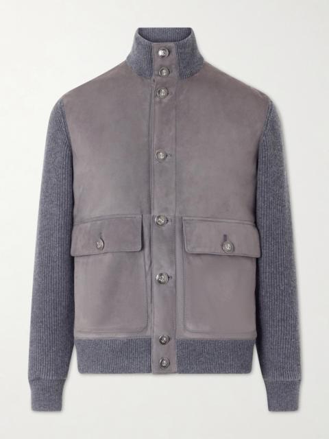 Brunello Cucinelli Suede and Knitted Cashmere Jacket