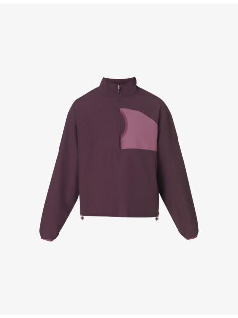 Sweaty Betty Warm Up Performance Fleece-Lined Half-Zip Woven Sweatshirt