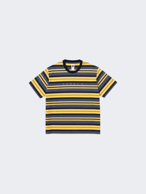 vowels Short Sleeve Stripe Tee Black And Yellow