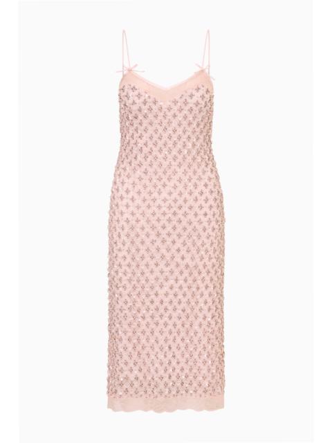 LoveShackFancy Livi Floral Embellished Midi Dress