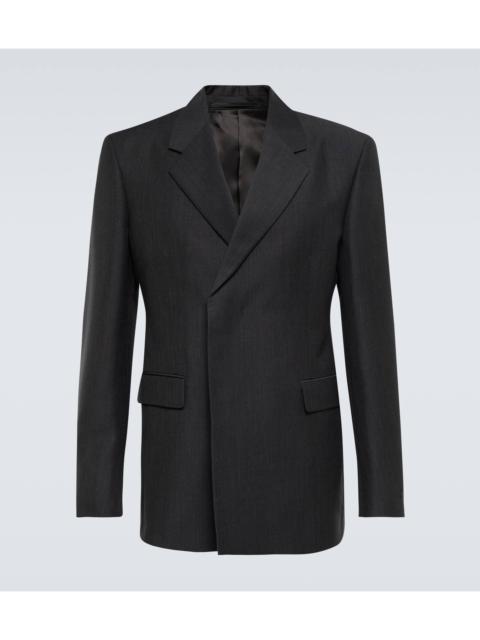 Prada logo-patch single-breasted blazer