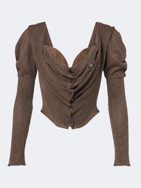 Vivienne Westwood Bea knitted lamé corset top