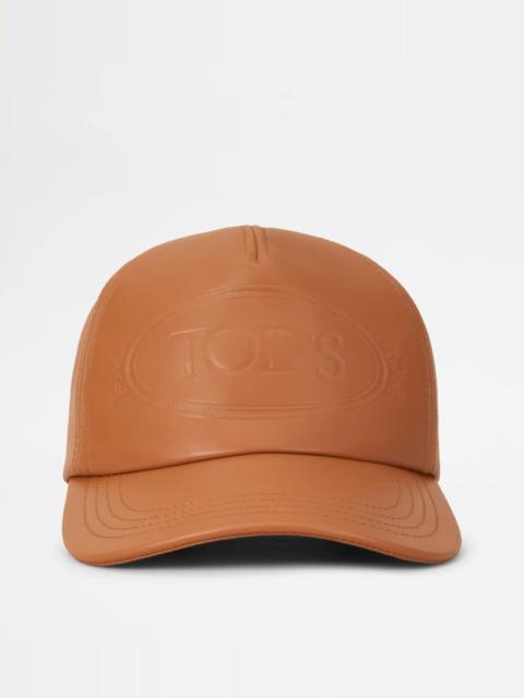 Tod's LEATHER CAP - BROWN