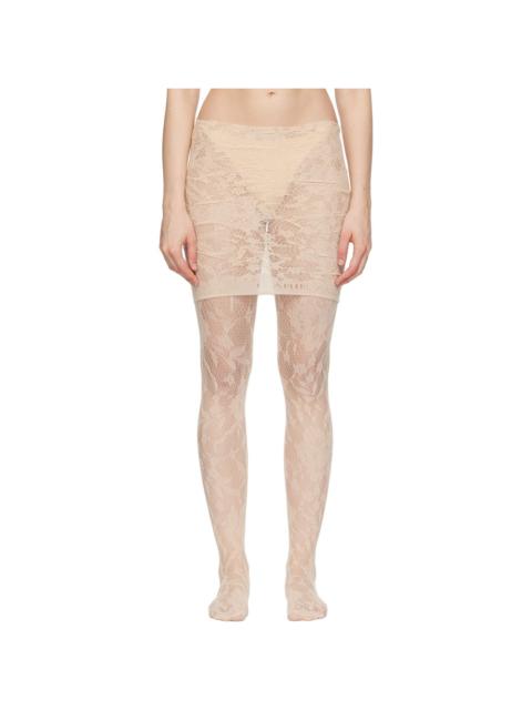 MARIE ADAM-LEENAERDT Beige Lace Miniskirt