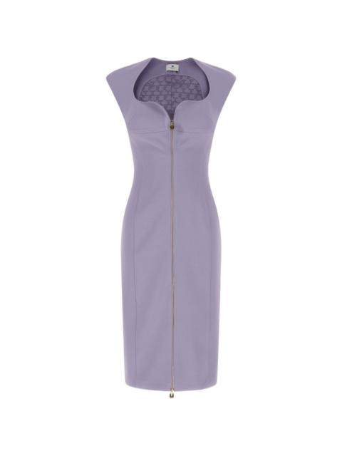 ELISABETTA FRANCHI sweetheart-neck zip-up dress