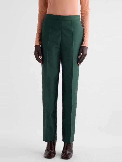 Dries Van Noten Prati Satin Straight Leg Pants in Green at Nordstrom