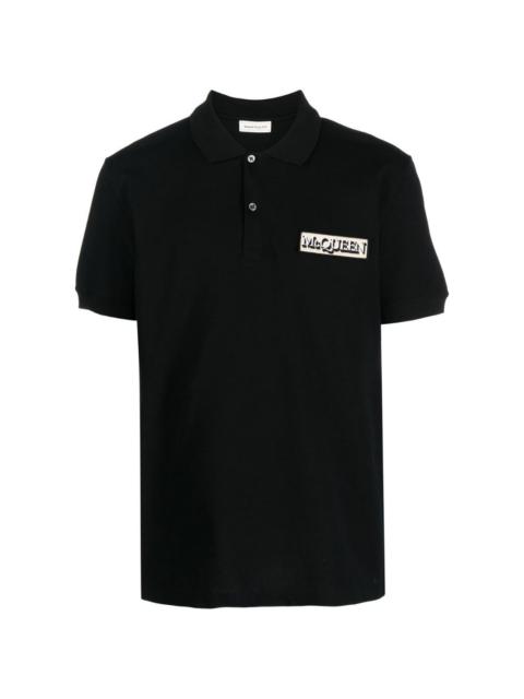 logo-patch polo shirt