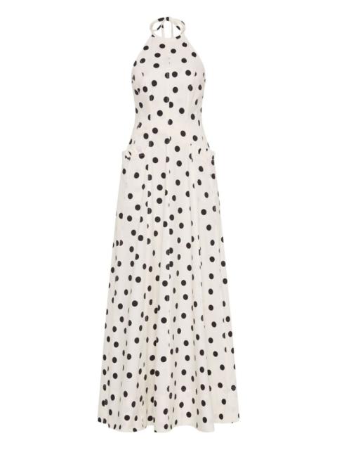 REBECCA VALLANCE halterneck polka dot maisie maxi dress