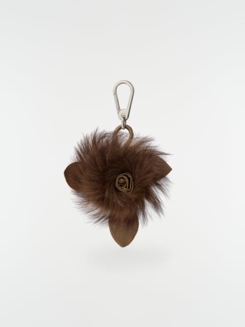 Lemaire FUZZY ROSE BAG CHARM IN SHEARLING LAMB LEATHER