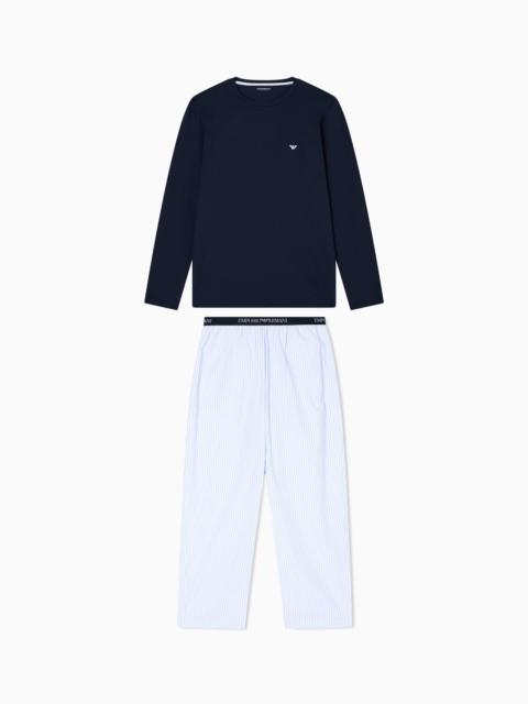 EMPORIO ARMANI PYJAMAS WITH TROUSERS IN ALL-OVER PATTERN JACQUARD