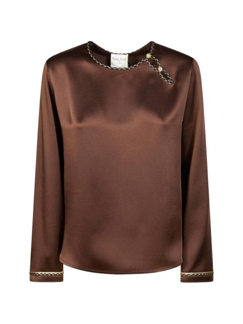 forte_forte woven trim shirt