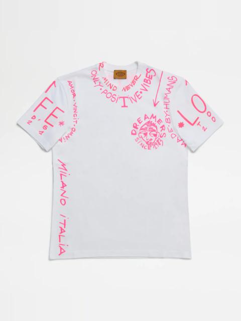 Tod's T-SHIRT - WHITE, PINK, VIOLET