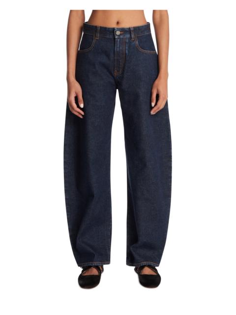 Alaïa Dark Blue Rounded Denim Pants