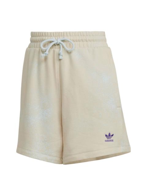 adidas (WMNS) adidas Allover Print Loose Shorts Asia Sizing 'Beige Purple' HL6610