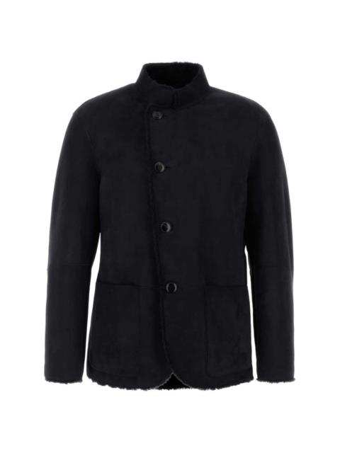 shearling-trim jacket