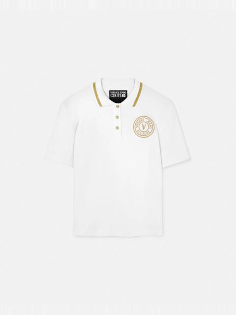 VERSACE JEANS COUTURE V-Emblem Short-Sleeved Polo Shirt