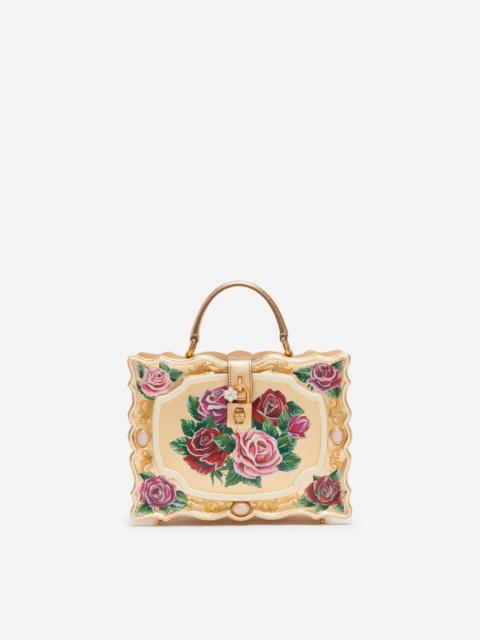 Dolce & Gabbana Dolce Box bag in golden hand-painted wood