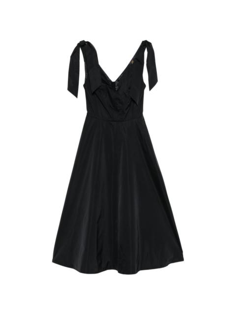 ELISABETTA FRANCHI tie-shoulder V-neck midi dress