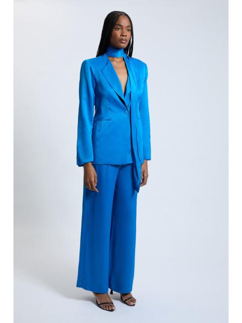 KAREN MILLEN Satin Viscose Wide Leg Tailored Trouser
