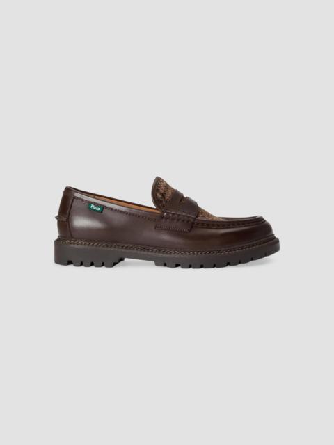 Polo Ralph Lauren Men's Jett Leather & Tweed Penny Loafers - Dark Brown