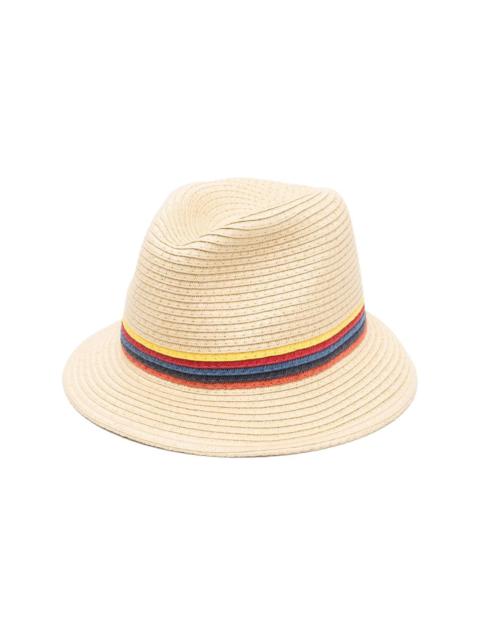 stripe-trim detail sun hat